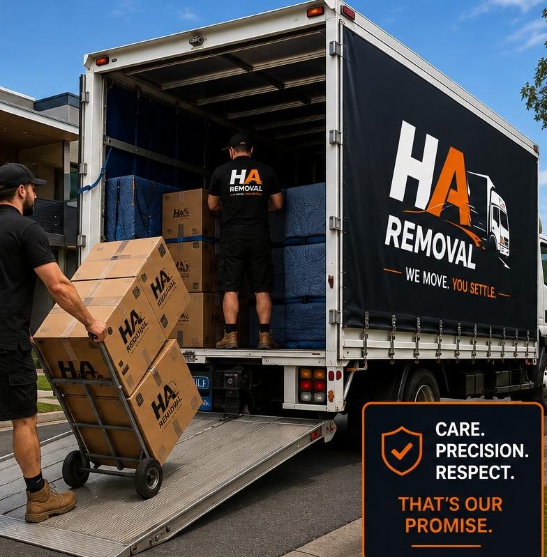 HA Removal team loading a truck outside a Melbourne home